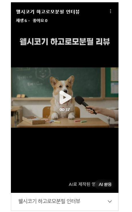 하고로모분필 AI 숏폼 광고 화면 캡처 1
